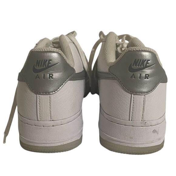 Nike Air Force 1 Big Kids' Shoes Size 7Y White Silver DV7762-300 - Picture 3 of 14
